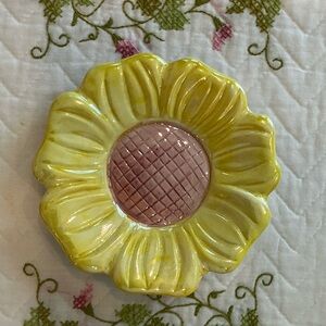 Yellow and Pink Sunflower Dish